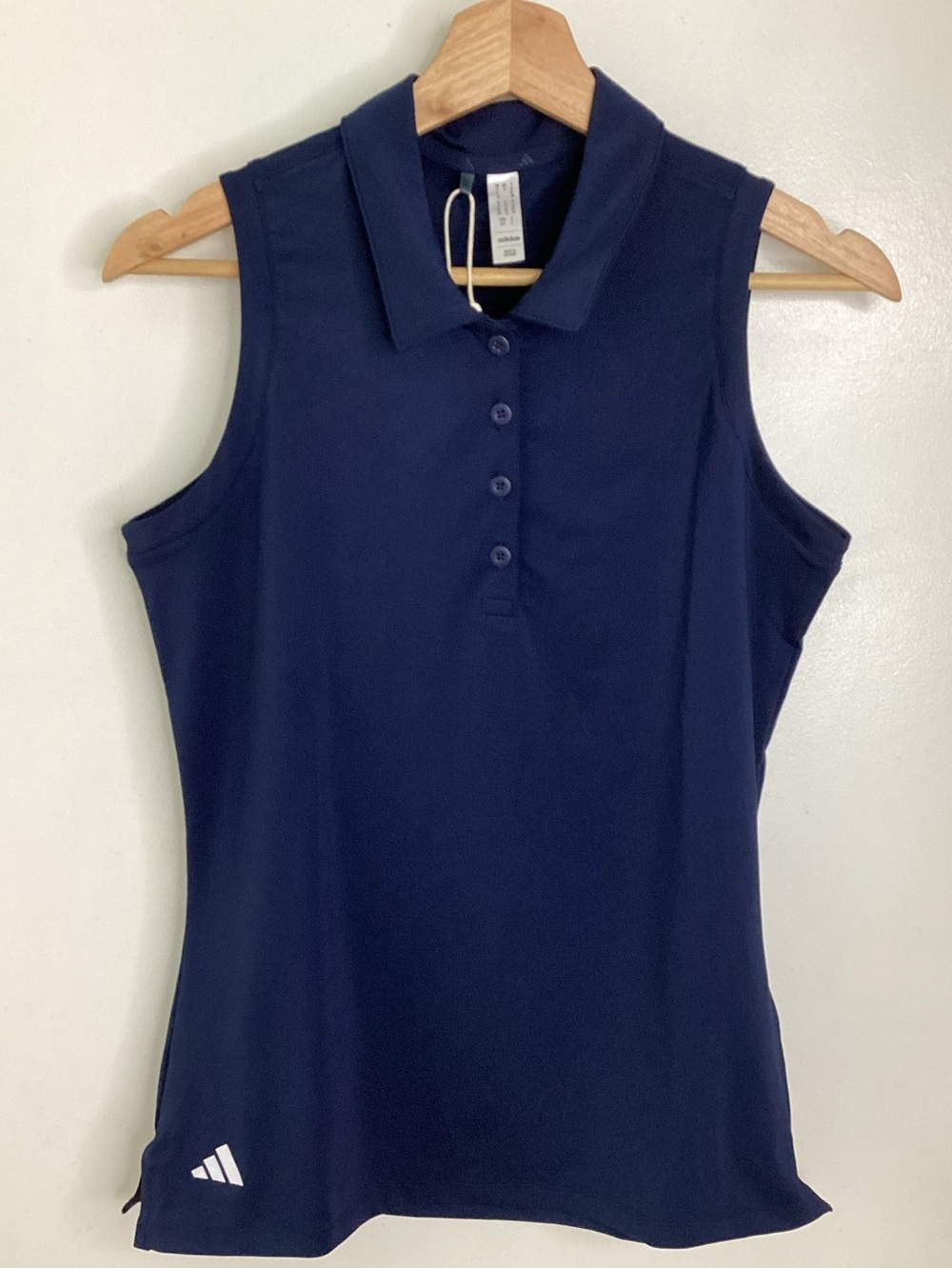 adidas Navy Sleeveless Polo Tank Top S